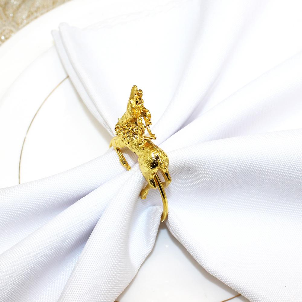 6 шт./лот Рождественские олени Кольца для салфеток Металлический держатель для салфеток, Рождественское украшение для дома, Украшение стола и аксессуары