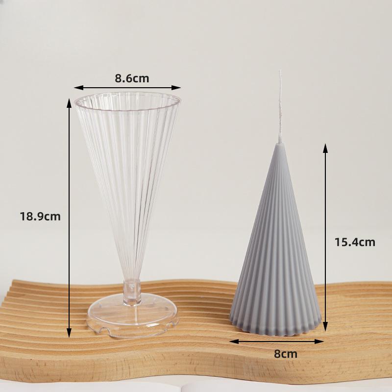 Стойка, акриловая форма для свечей, тонкие зубцы, полосатая коническая свеча, пластиковая форма, сделай сам, ароматическая свеча, геометрическая конусная акриловая форма