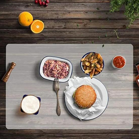 Transparent Dinner Table Placemat Heat Resistant Easy To Clean Scratch-resistant Reusable Protective Placemats