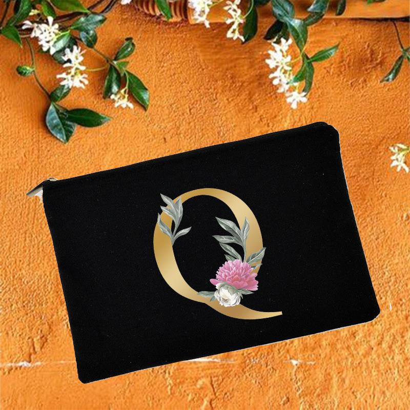 Косметички для подружки невесты с цветочным принтом алфавита, косметичка для свадебной вечеринки, косметичка, необходимые женские сумки-тоут, свадебные подарки