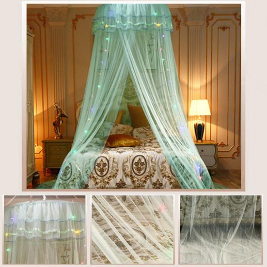Ruffle Dome Ceiling Mosquito Net Princess Mesh Canopy Dust-proof Bedroom Decor