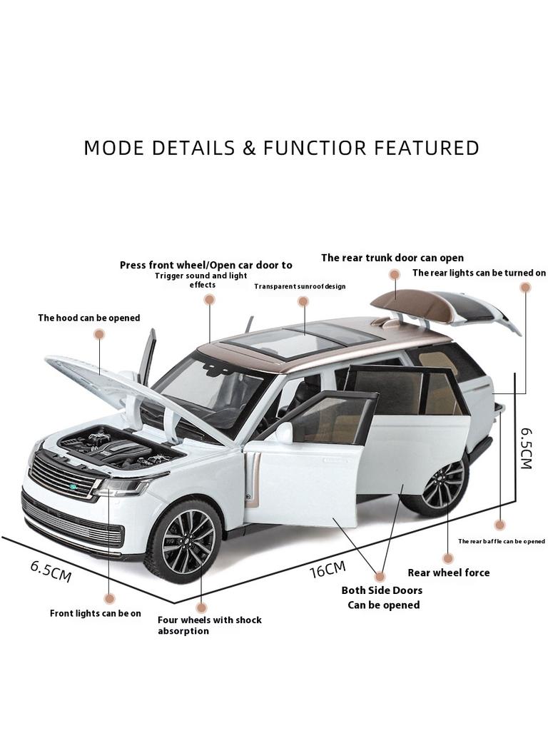 1/32 Металлическая литая модель внедорожника Range Rover, симуляция звука и света, внедорожник, детские игрушки, взрослые могут коллекционировать, украшения, подарки