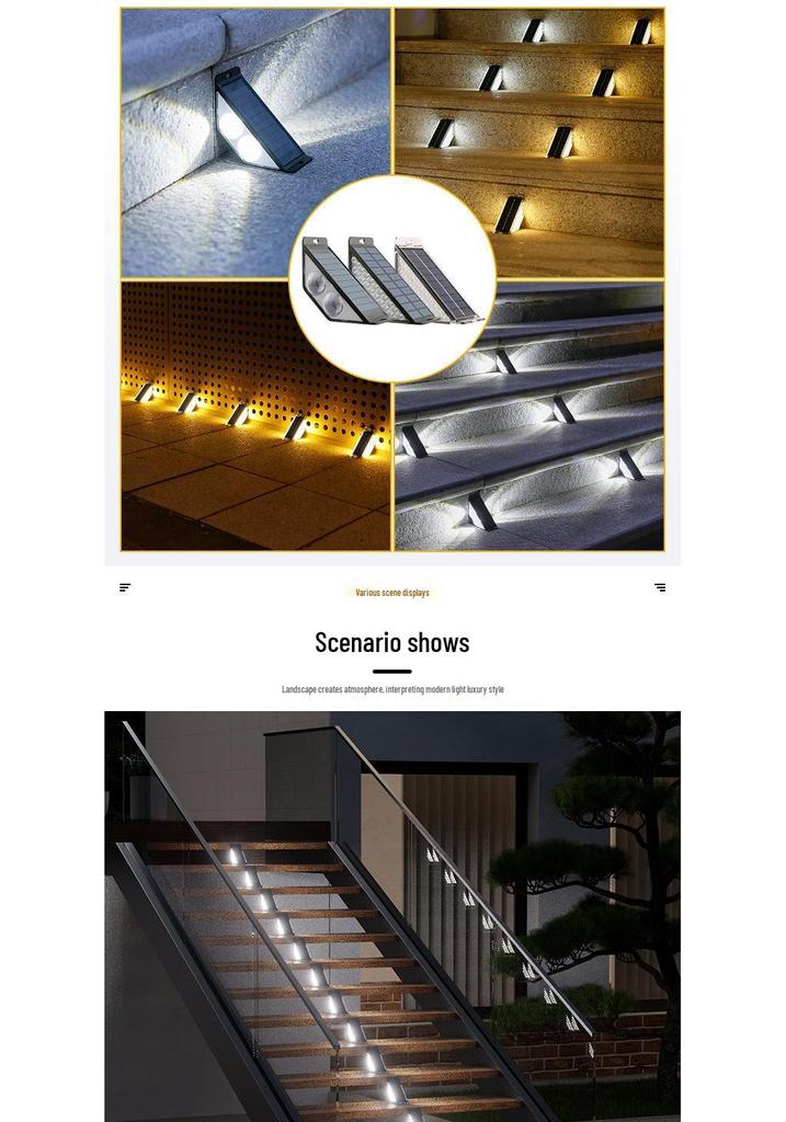 Rainproof Solar Step & Pathway Lights for Outdoor Courtyard