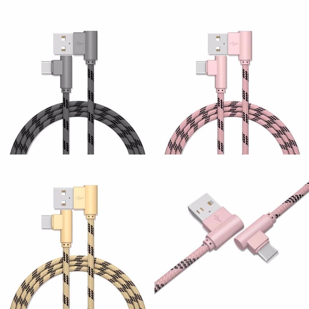 Премиальный плетеный кабель Type C с угловым разъемом 90 градусов USB C для быстрой синхронизации данных и зарядки для оптимальной производительности