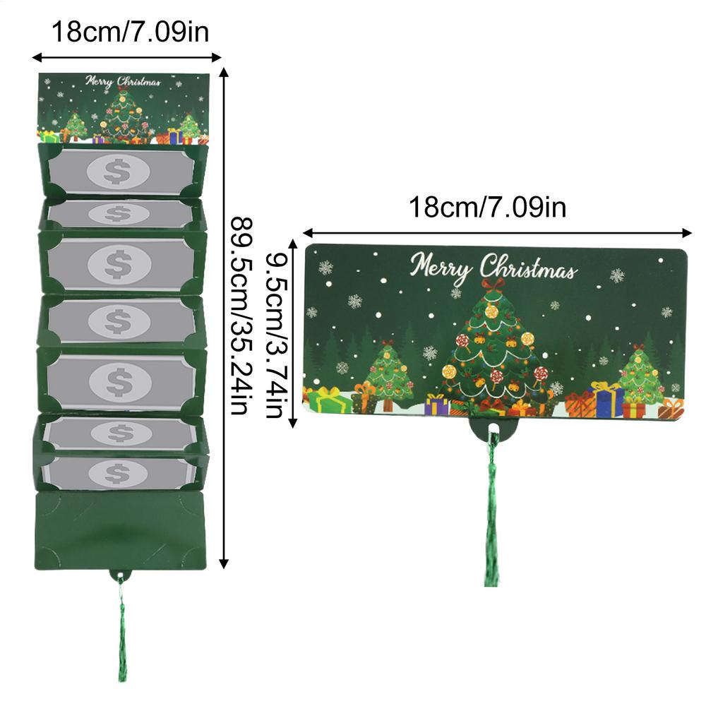 Рождественский кошелек для денег, поздравительная открытка, креативные держатели для денежных карт, сувенир для вечеринки, складные праздничные открытки с кисточкой и конвертом