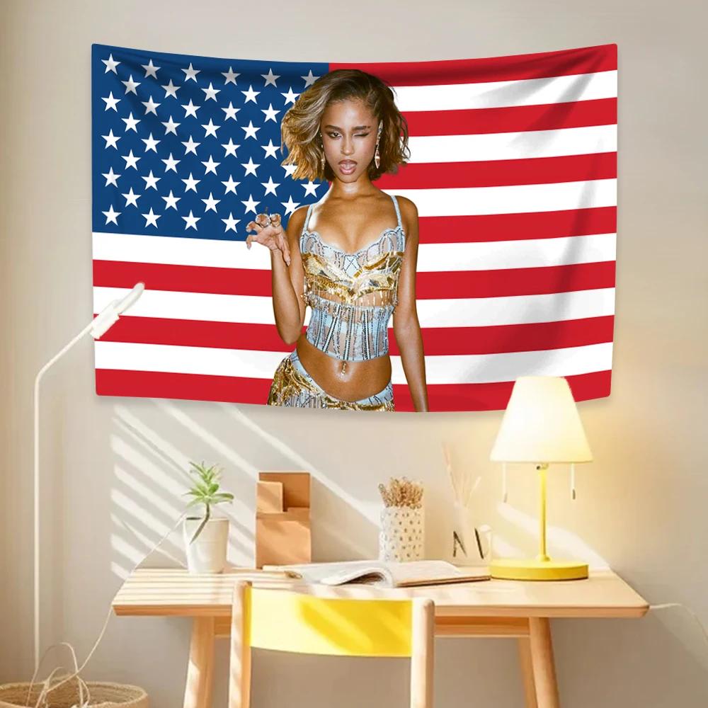 South Africa Singer American Flag Tapestry Pop Music Album Home Decor Bedroom Dormitory Party Backdrop Concert Decor Fans Gift