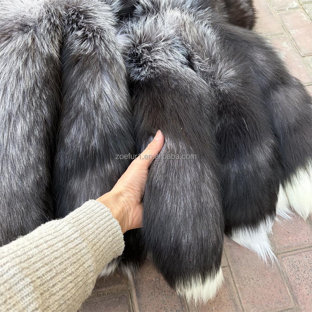 Large Size 50cm Fox Fur Tail Natural Color Fox Tail Keychain Prop Decoration