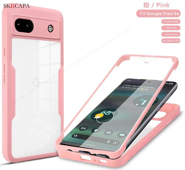 360-градусный двухсторонний гибридный прозрачный чехол для телефона для Google Pixel 6A, прочный мягкий чехол-бампер для Google Pixel 6a GX7AS GB62Z, прозрачный противоударный чехол