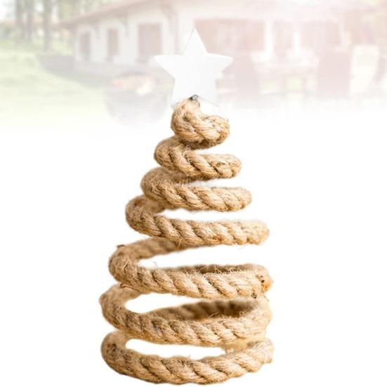 Настольное украшение «Рождественская елка» в скандинавском стиле, искусственное, с вращающимися бусинами, звезда на верхушке, маленькая искусственная елка, праздничное украшение