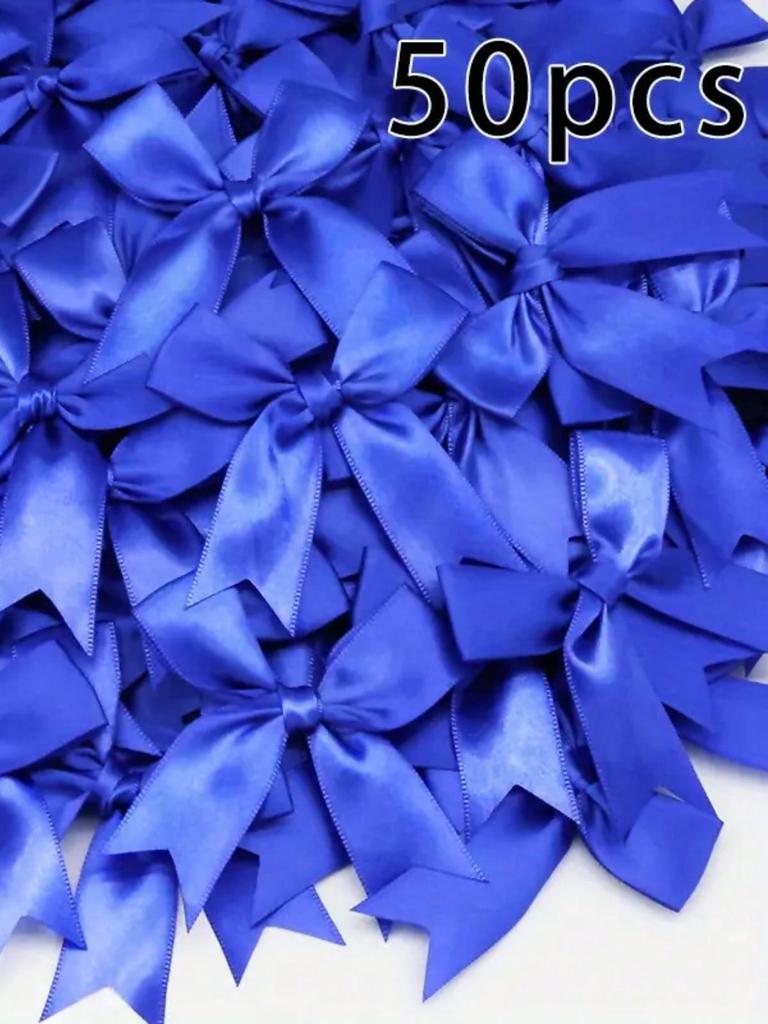 50 шт., ленточный бант, ремесленный бант, розовый, белый, цветочный, подарочная завязка, свадебное украшение, бант, бант своими руками, украшение для вечеринки по случаю рождения, украшение для выпечки