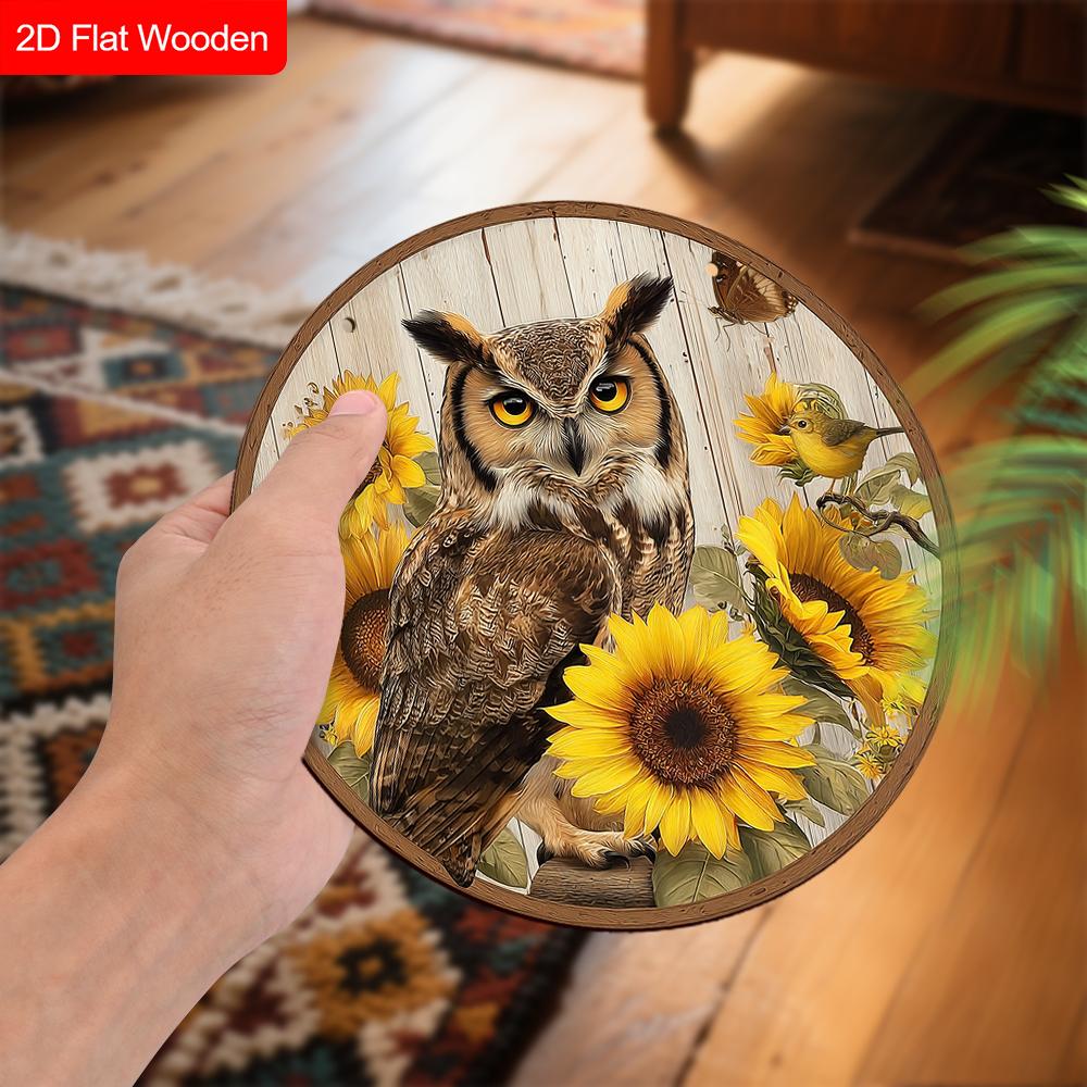 4 Different Styles of Wooden Sign with Owls Pattern, Unique Decorative Plaques for Front Door, Wall Hanging Decor, Ideal Gift for Friend & Family