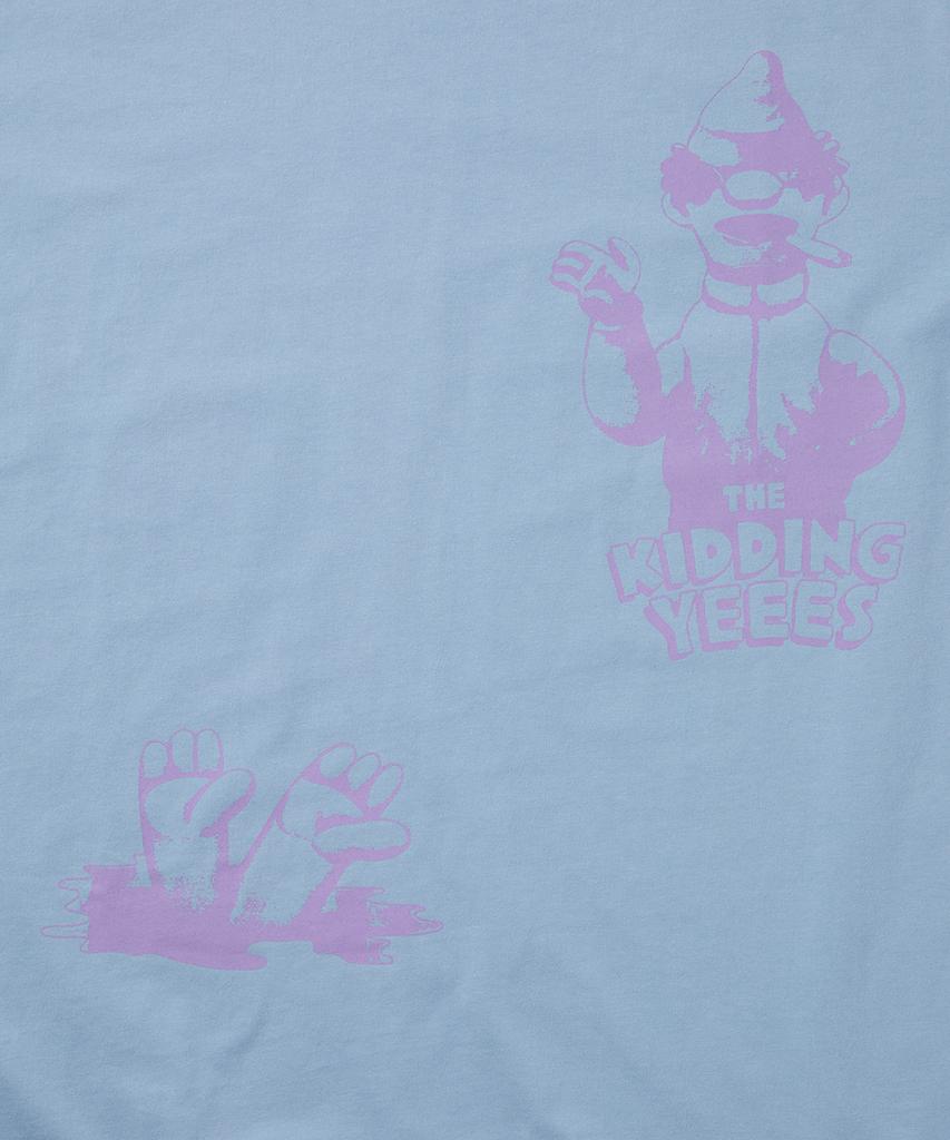 YESEYESEE Футболка с принтом The Kidding Heads, светло-голубая
