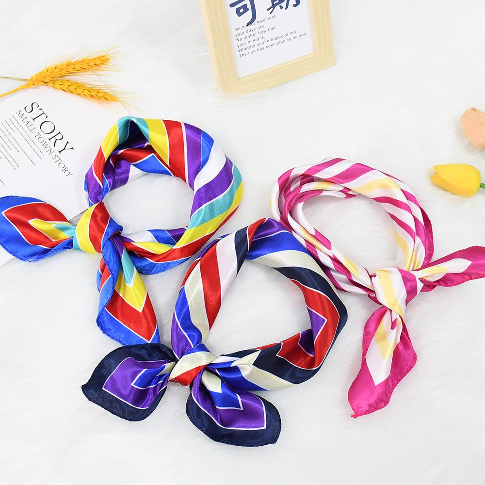 Новый модный высококачественный шелковый шарф квадратный шарф цепочка имитация шелка 50x50 маленький шарф для женщин