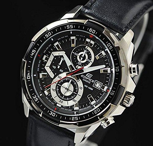CASIO EDIFICE 100m Waterproof Chronograph Genuine Leather Belt Watch [Casio] EFR-539L-1A Men's [item]