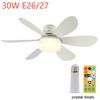 E26/E27 Светодиодный светильник-вентилятор Потолочные вентиляторы с лампой и пультом 30/40 Вт Лампа-вентилятор С регулировкой яркости Таймер для спальни, кухни, гостиной