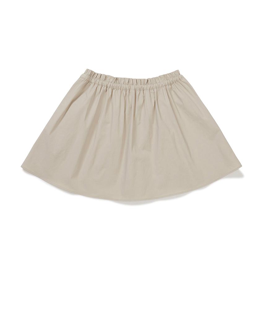 Clove [26Sm Clove] Shirring Volume Mini Skirt (Beige)