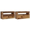 VidaXL Meubles TV avec lumières LED 2 pcs vieux bois bois d'ingénierie, support TV, meuble multimédia, console TV, meuble 856316