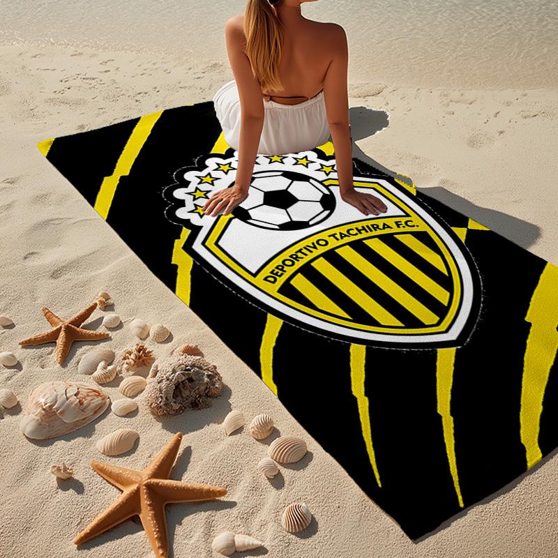 Deportivo Tachira Fc Crest Microfiber Beach Towel, Lightweight And Quick-Dry, for Summer Travel, Beach Essential, Swimming Pool