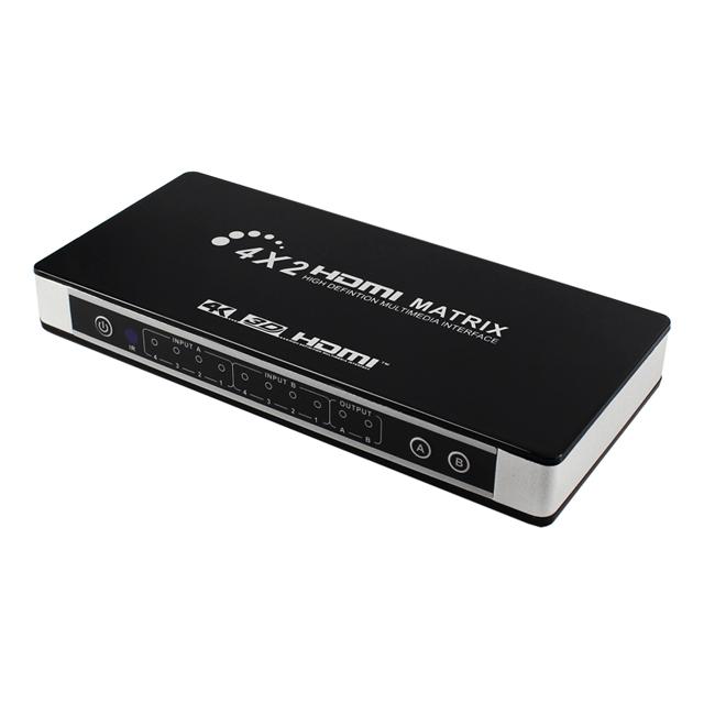 hdmi matrix Switcher Switch 4 in 2 Out Support 4K 30Hz CEC ARC with Audio Output