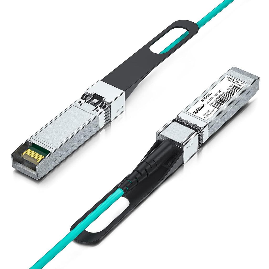 10Gtek 10G SFP+ AOC Кабель, Активный Оптический Кабель 10GBASE, Совместим с Cisco SFP-10G-AOC1M, Meraki, Ubiquit, Mikrotik, Fortinet, Netgear, D-Link, S
