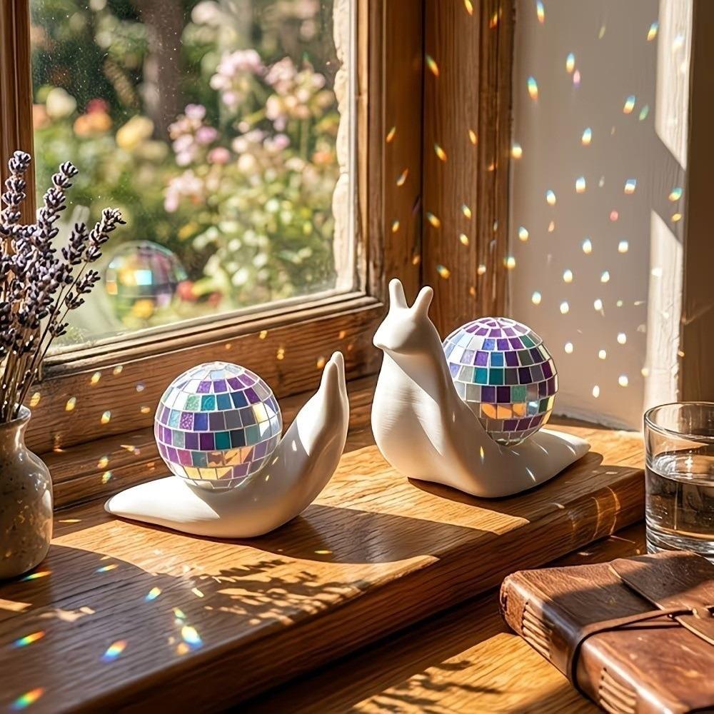 2 PCS Snail Shaped Window Light Refractor Light Catcher Sunlight Catcher Ornament Desktop