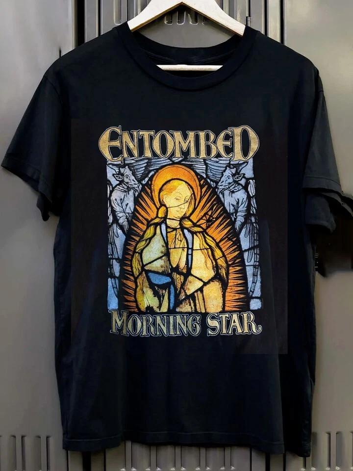 Винтажная футболка Entombed 2001 года Хлопок Ретро Черная Все размеры