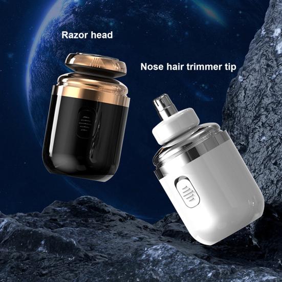 Мини-бритва Capsule 2-в-1 с электробритвой и триммером для носа, USB-зарядка, водонепроницаемый, для влажной и сухой бритья, портативный, для путешествий, для мужчин, для удаления волос на бороде