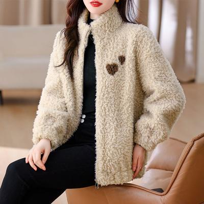 Модная и теплая зимняя куртка свободного кроя из овчины для женщин