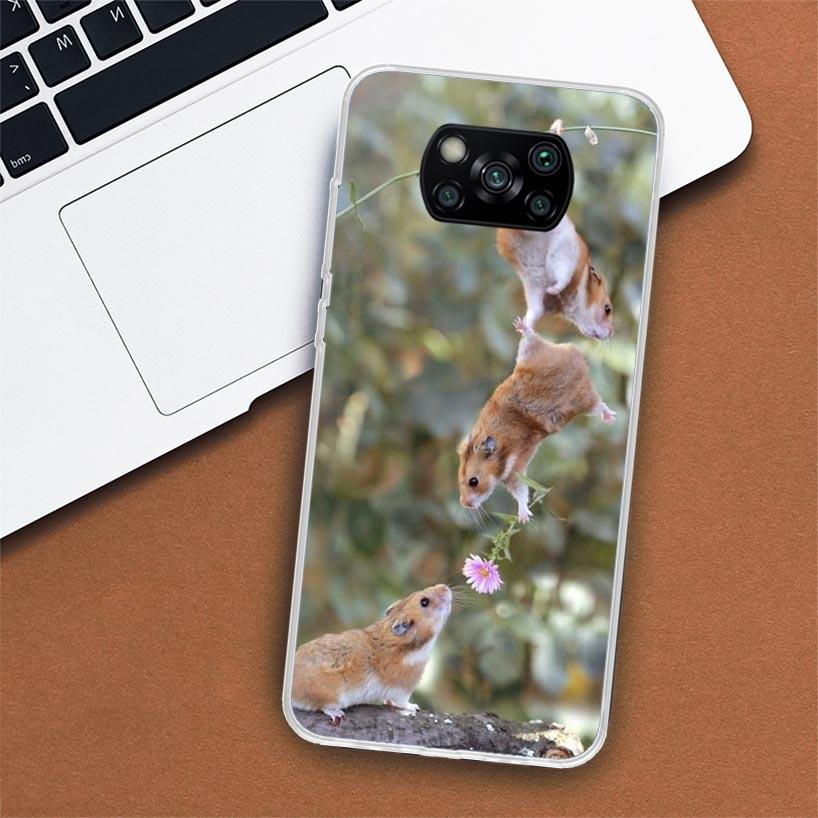 Милый чехол для телефона с изображением хомяка для Xiaomi Poco X3 Nfc X4 Gt X5 Pro M5S M4 M3 M2 F5 F4 F3 F2 F1 Mi Note 10 Fundas Shell