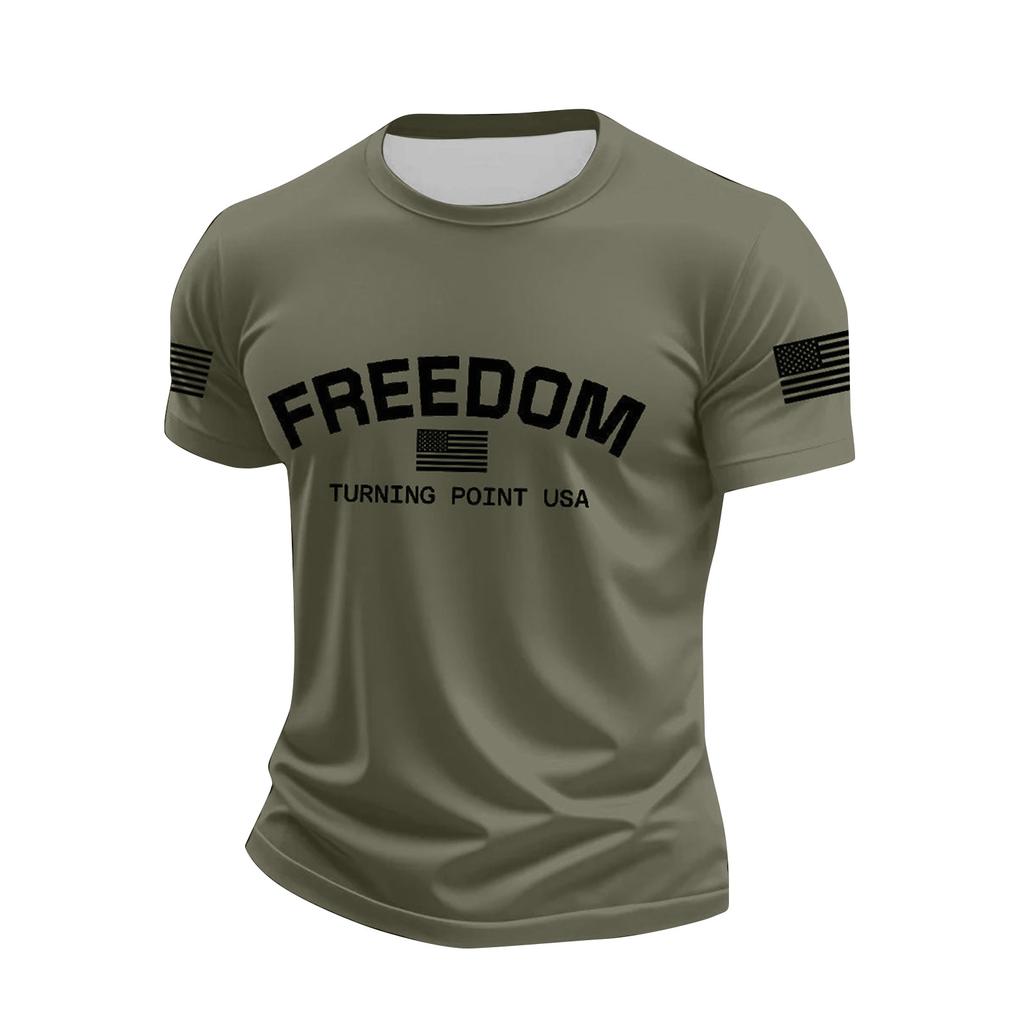 Мужская футболка с коротким рукавом с принтом Мужская свободная повседневная футболка с коротким рукавом