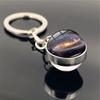 Solar System Milk Y Way Nebula Double Sided Glass Ball Keychain