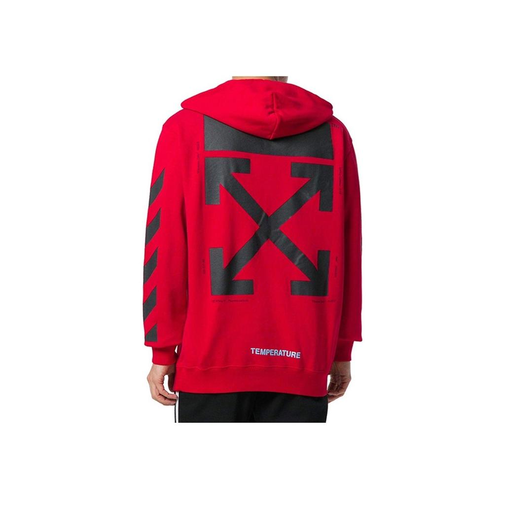 Off-White Толстовка с капюшоном «Мона Лиза», красные мужские топы OMBB029S180030122010