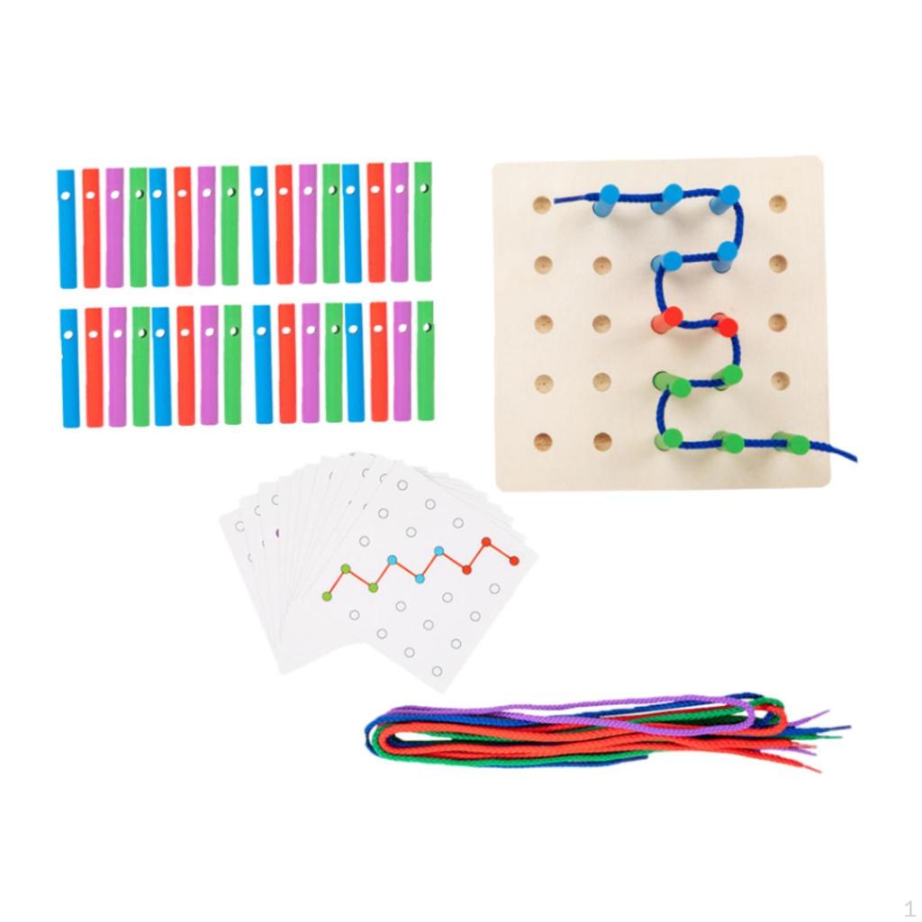 Детская игрушка для шнуровки, игра с продеванием веревки, Монтессори, раннее обучение, вставка, палочка, доска