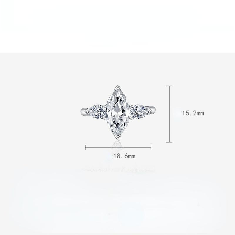 BELLA BOX Открывающиеся кольца изменяемого размера для женщин 7*14 мм с цирконом, ювелирные изделия для помолвки, подарок