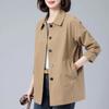 Женское весеннее тонкое пальто со стоячим воротником, повседневная куртка средней длины, офисная куртка