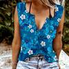 Women Tanks Sexy V Neck Sleeveless Summer Tops Vest 3D Beautiful Flower Print Cool Lightweight Tops
