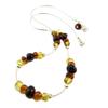[P3361] - 3-tone Amber 'Inspiration' Necklace (rhodium-plated) - 20x8 Mm