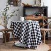 Клетчатая Черно-белая Скатерть для Кофейного столика Скатерть для Обеденного стола Круглая Накидка на стол для Дня святого Валентина, Маленькие круглые столы, Обеденная комната, Спальня