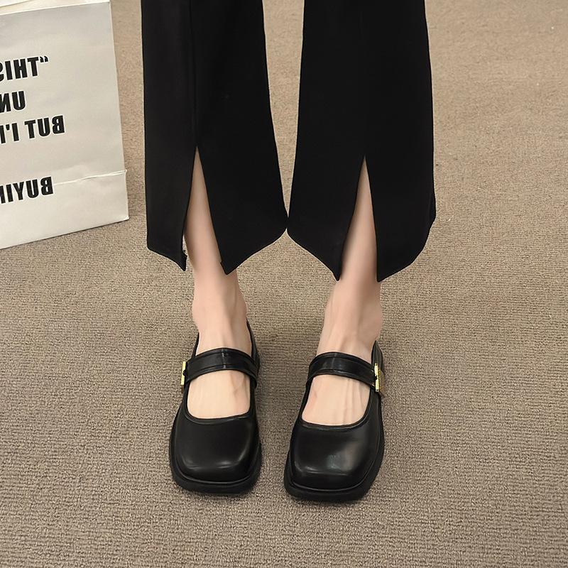 Mary Jane Shoes Women's 2025 New Spring and Summer British Style Small Leather Shoes Flat-soled Niche French Single Shoes Doudou Shoes
