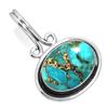 925 Sterling Silver Pendant Women Gemstone Handmade Jewelry Anniversary Gift Blue Green Purple Copper Turquoise Pearl Lapis Mother Of Pearl Boho