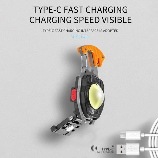 Светодиодный брелок для работы, аккумуляторный мини-фонарик, высокие люмены, супер яркая многофункциональная портативная лампа с отвертками, открывалкой для бутылок