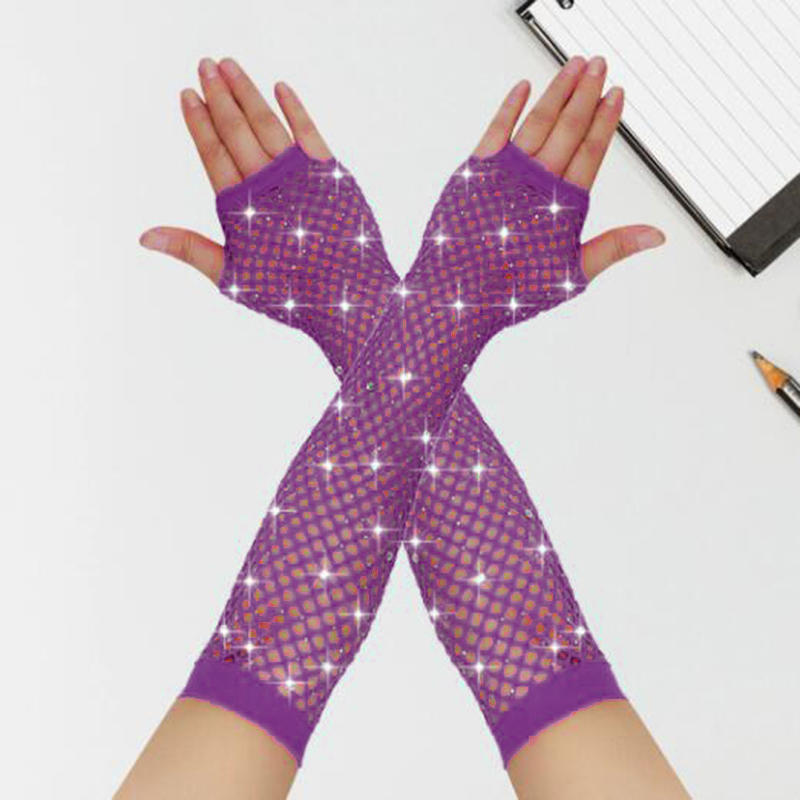 Сетчатые перчатки без пальцев Сетчатые перчатки Митенки Прозрачные Нарядные для женщин Сексуальные девушки Панк Готика Танцевальные перчатки