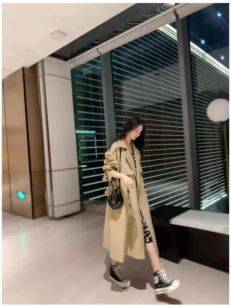 Женский тренч средней длины 2025 - Маленький рост, Корейский и Британский стиль для Осени/Зимы