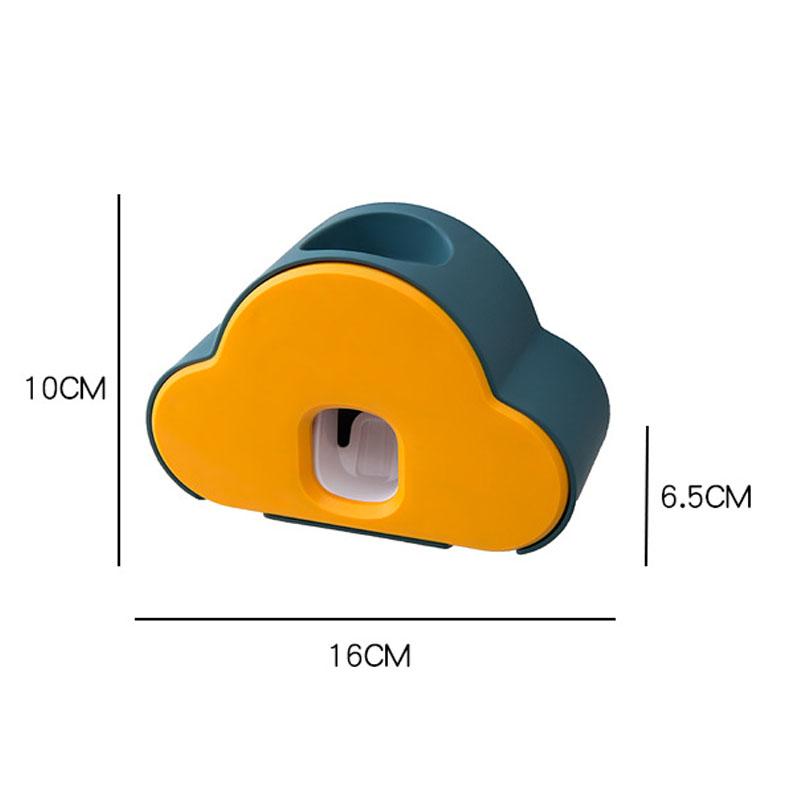 Cloud Toothpaste Squeezer Hand Free Toothpaste Dispenser with Toothbrush Holder Wall Mounted Toothpaste Dispenser for Kids Gifts