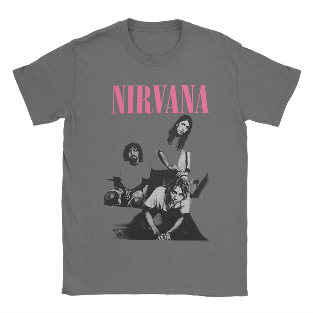 Унисекс Футболка Nirvana Рок-группа Футболки Харадзюку Курт Кобей Пляжные Футболки Y2K Ретро Хлопковые Топы Большого Размера 6XL