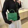 Fashionable Solid Color Bag for Women's New Winter Diamond Candy Color Hand-held One-shoulder Crossbody Bag Simple Small Square Bag