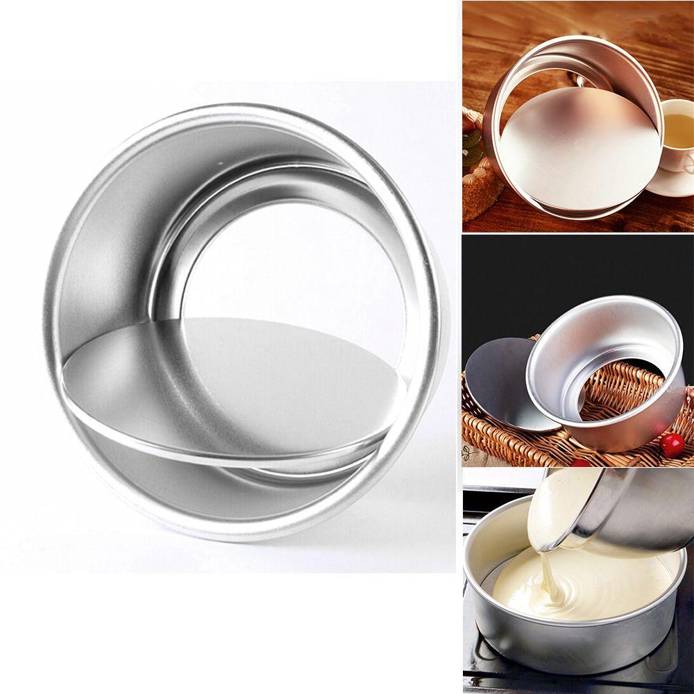 Kitchen Dish Round Pattern Pudding Mold Aluminum Alloy Die Removable Bottom Cake Pan