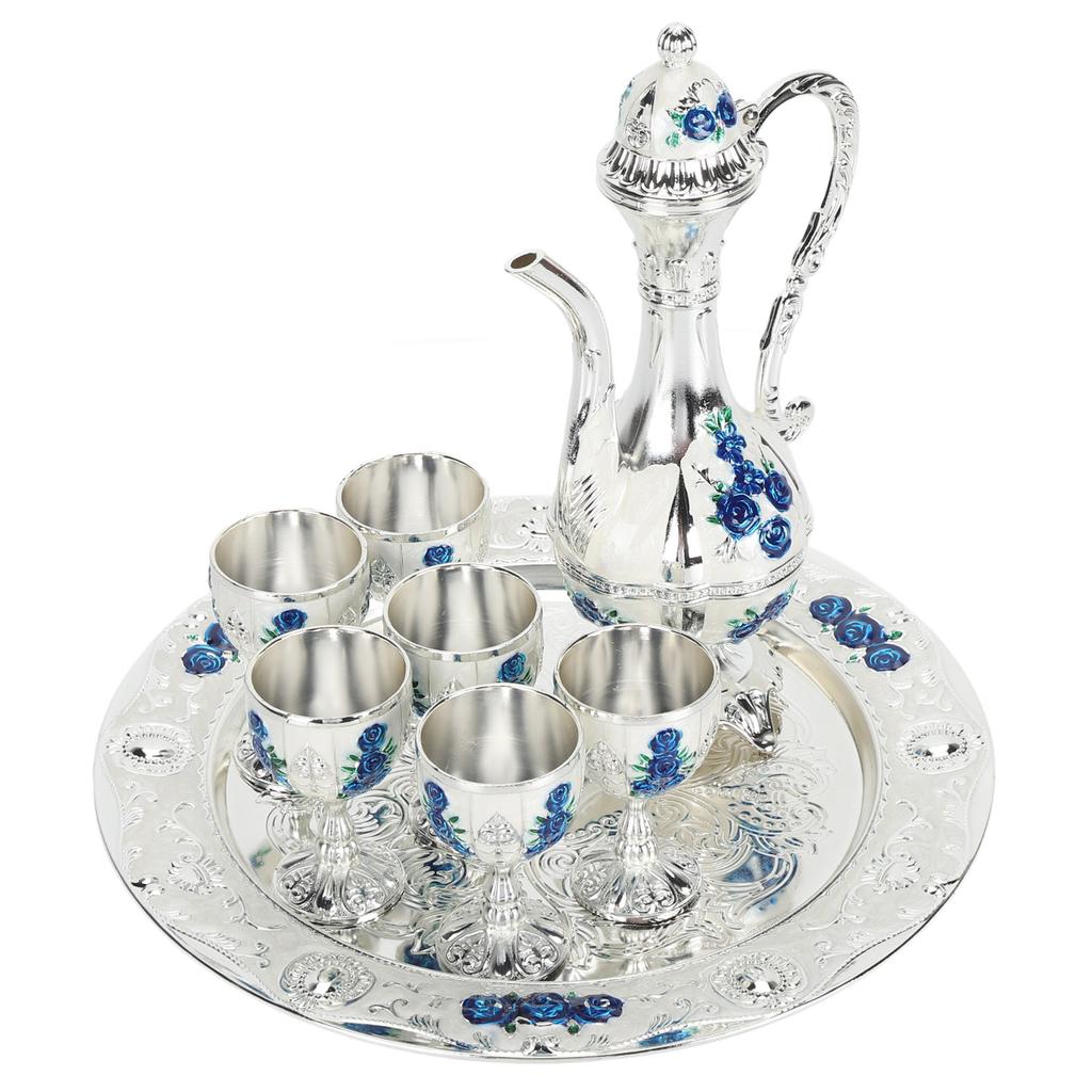 Набор винных бокалов из сплава, нержавеющий, изысканный, декоративный, ретро, металлический набор бокалов и кувшина для вина для дома