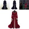 Luxurious Long Bell Sleeve Medieval Renaissance Women's Vintage Gown Dress For Cosplay