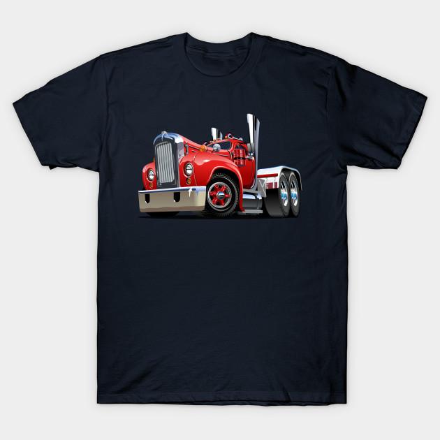 Asian Size Men Print T-shirt Cartoon Truck No-Cut Heat Transfer Print Cotton Tshirt